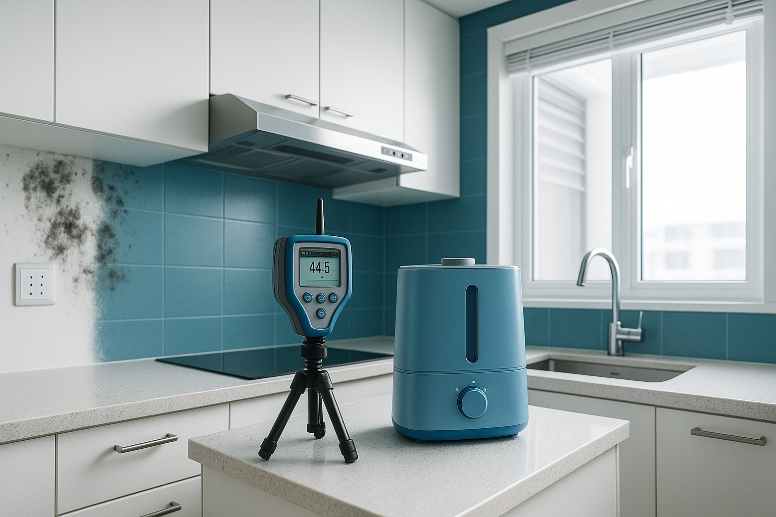 Clean modern Singapore kitchen with proper ventilation for mould prevention